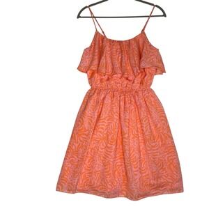 Lilly Pulitzer For Target Mini Dress S Coral Orange Pink Flounce Ruffle Coquette